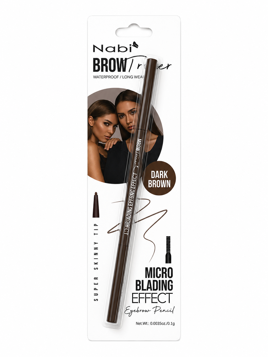 Nabi Micro Blading Effect Eyebrow Pencil-Super Skinny Tip & Long-Wear Formula