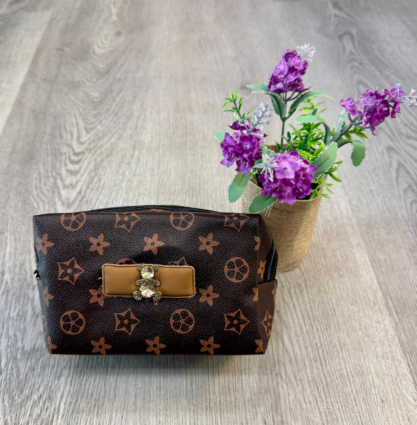 Teddy Makeup Bag (Brown )