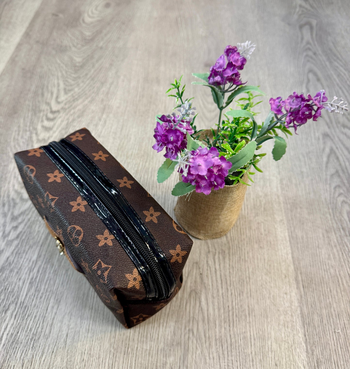 Teddy Makeup Bag (Brown )
