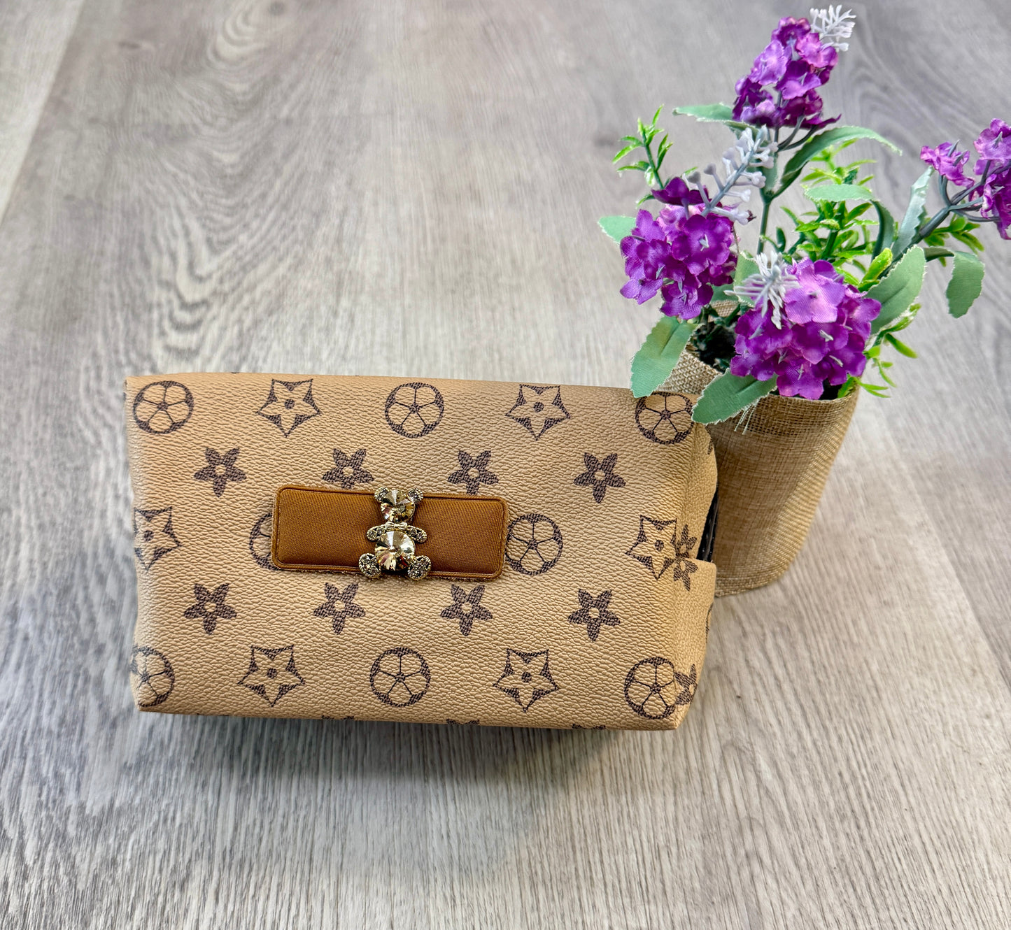 Teddy Makeup Bag (Tan)