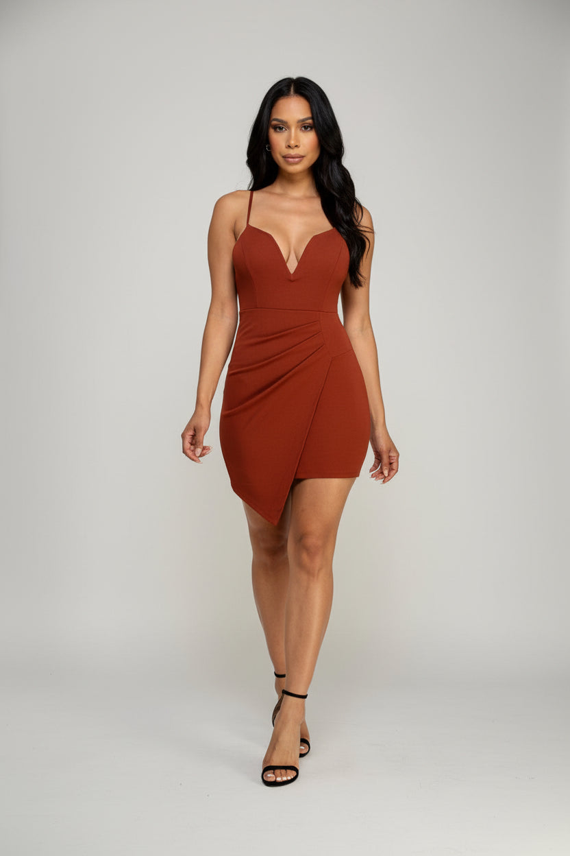 deep cut bodycon dress Deep Plunge Drape Detail Mini Bodycon Dress In Burgundy Slinky | EGO US