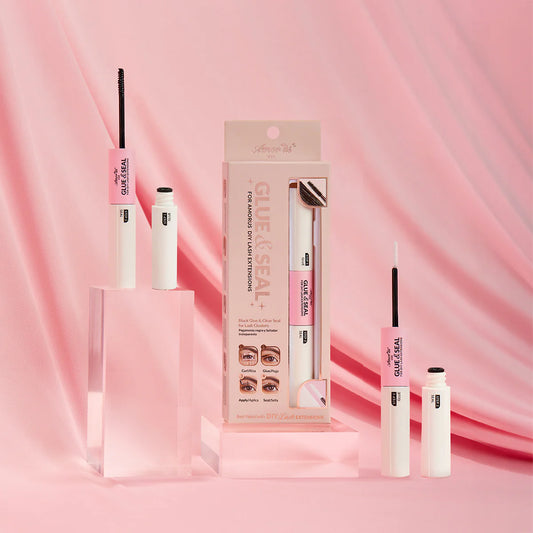 amour us DIY lash extensions glue & seal dual-ended adhesive with black glue and clear seal for lash clusters and DIY lash extensions.