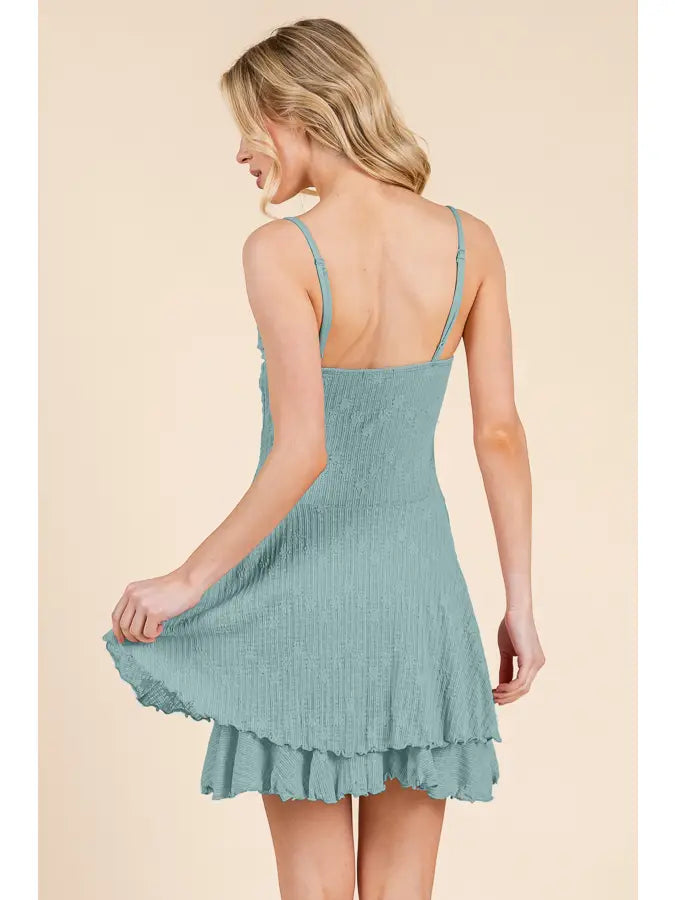 Sage Green Ruffle Flowy Mini Dress| Rachel Flowy Summer Dress Medium Sage Green Ruffle Flowy Mini Dress| Rachel Flowy Summer Dress Medium