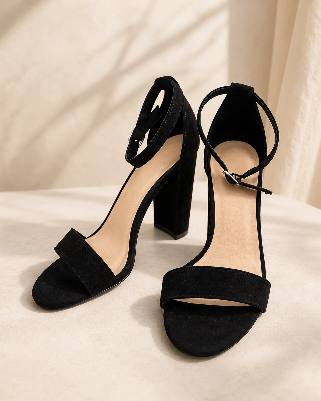 Cecilia Chunky Heel Sandals-Black Open Toe Block Heel