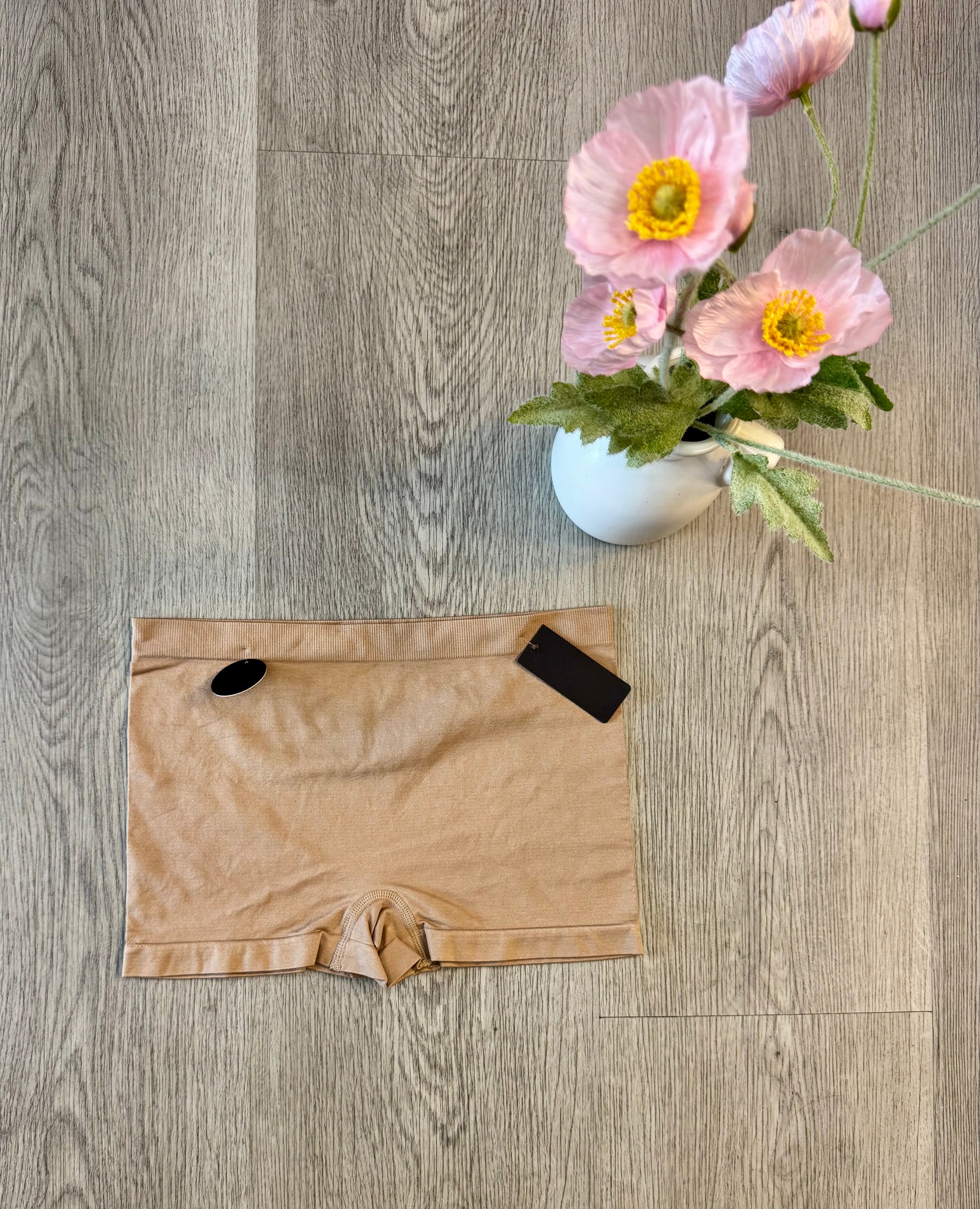 Nude seamless soft boy shorts with new improved fabric. Shop Lily's Fashion Boutique.