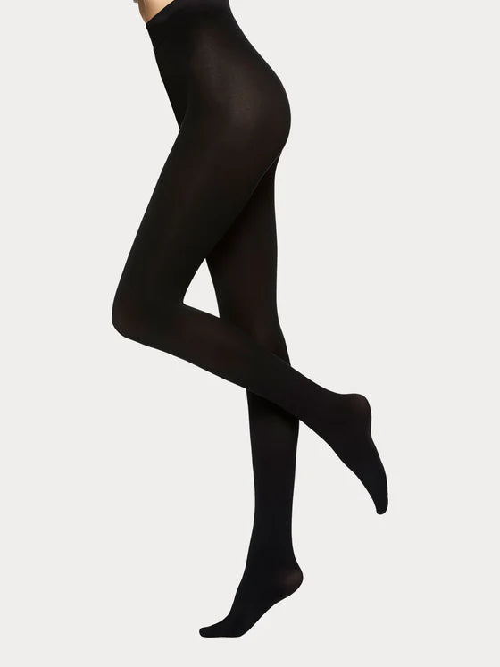 Black non-see through tights, 80 denier opaque. Shop Lily's Fashion Boutique.