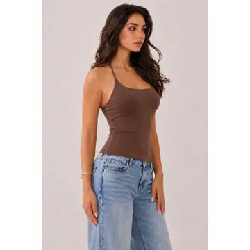 Rosie Halter Neck Tank Top with Removable Padding