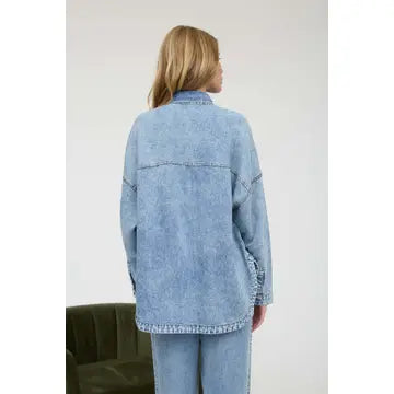 Miranda Oversized Denim Button-Up Shirt Jacket