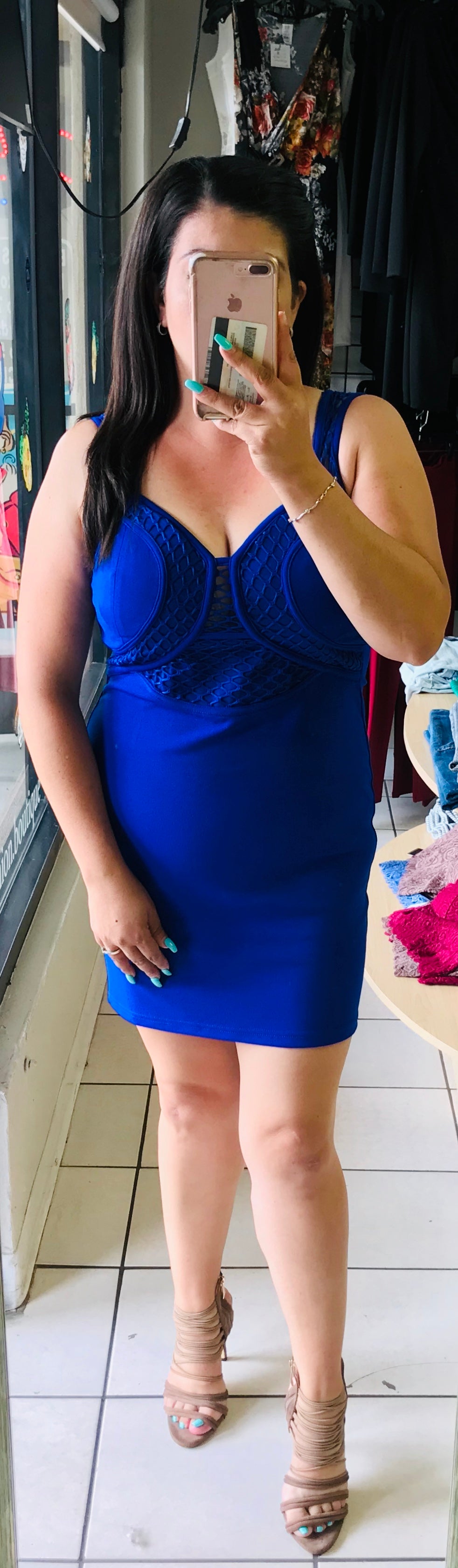 women's royal blue dress